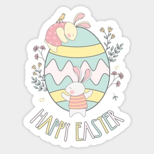 Easter 2022 Easter Day Bunnies Egg Hunting Sticker